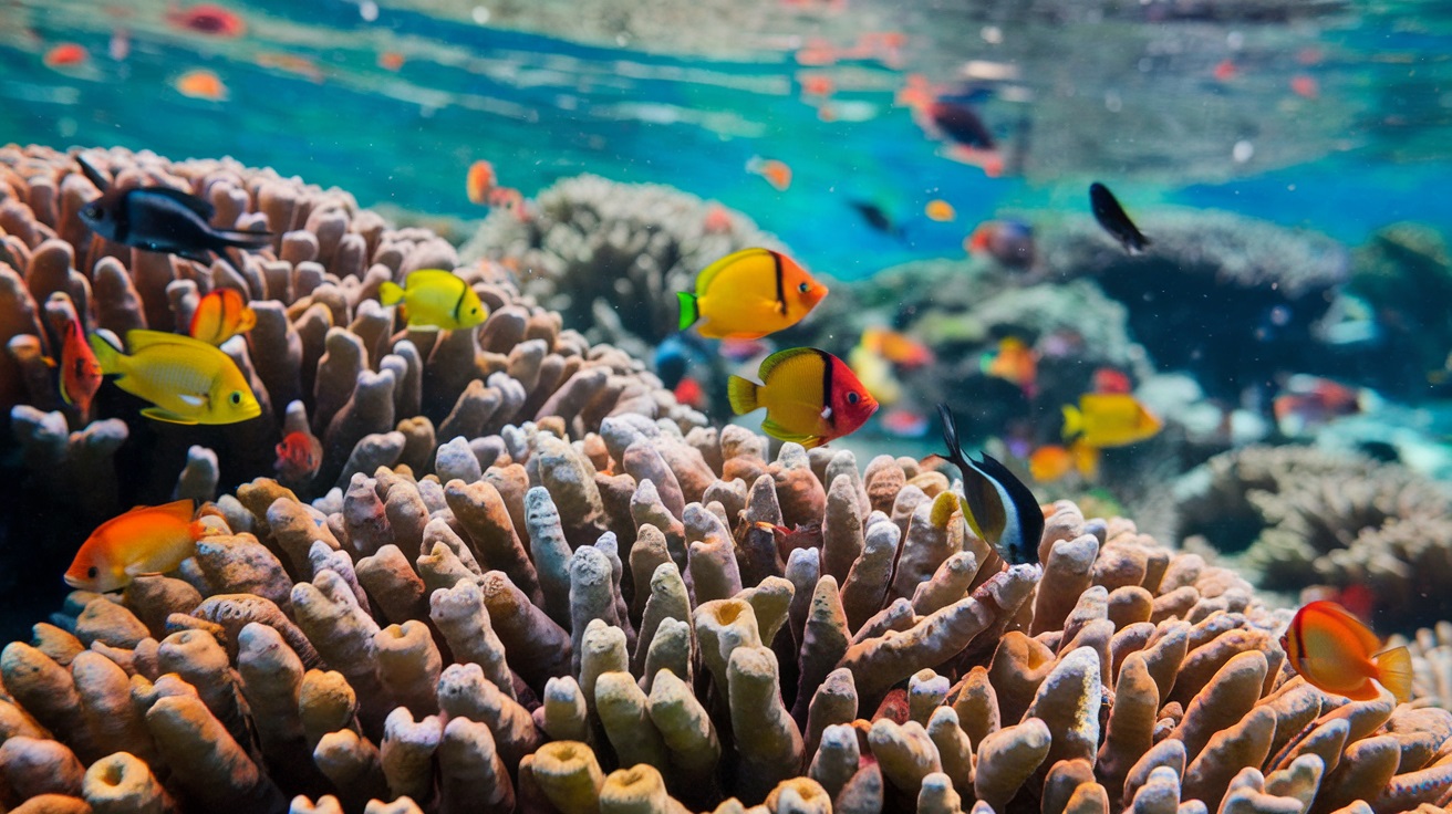 Diving during vacation in the Bahamas