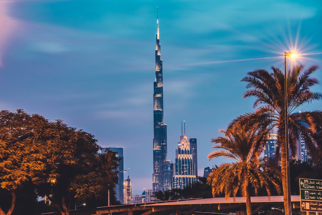 Burj Khalifa illuminated at night