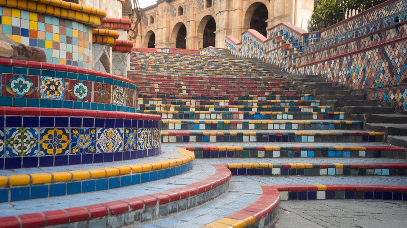 the colorful, iconic steps of Selaron and the historic Lapa Arches