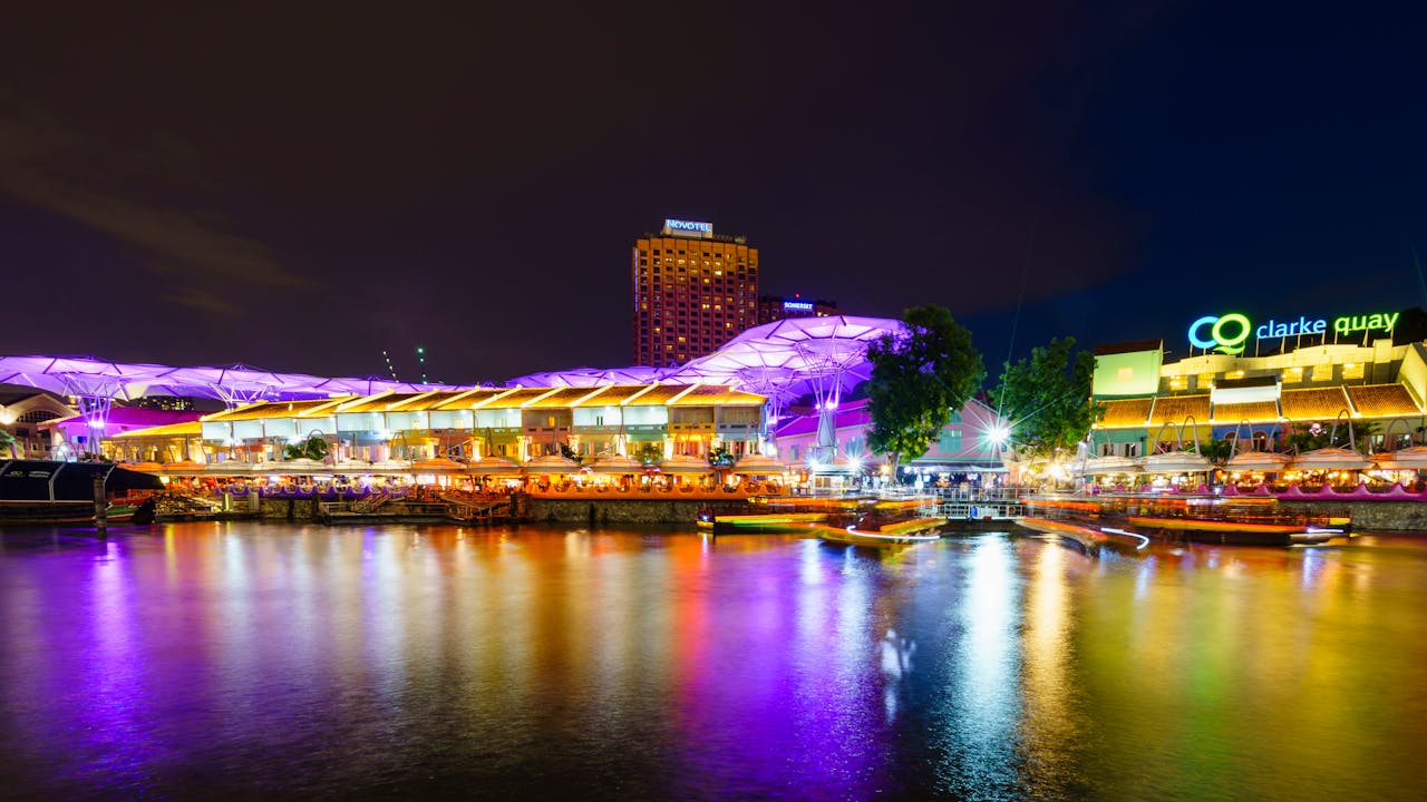 Clarke Quay in Singapore at Night