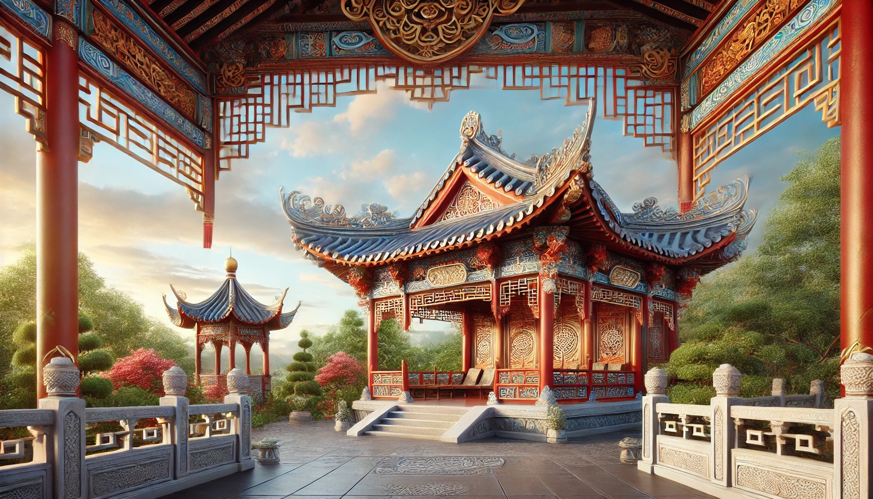 Traditional Chinese architecture with intricate details.